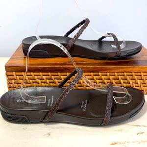 Adiprene by Adidas Strappy Slide Sandals Brown 8.5